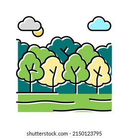 deciduous forests color icon vector. deciduous forests sign. isolated symbol illustration