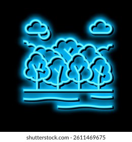 deciduous forests neon light sign vector. deciduous forests illustration