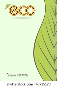 Deciduous green eco background. vector illustration