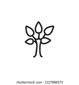 Deciduous tree line icon. Plant, sprout, botany. Nature concept. Vector illustration can be used for topics like gardening, ecosystem, life