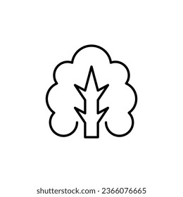 Deciduous Tree Minimalistic Line Icon. Vector Illustration for web sites, apps, design, banners and other purposes