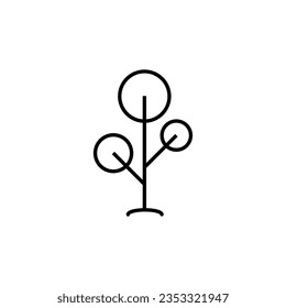 Deciduous tree Modern Thin Icon. Perfect for design, infographics, web sites, apps. 