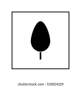 Deciduous tree in a square vector icon