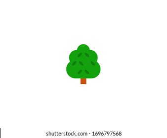 Deciduous Tree vector flat icon. Isolated deciduous tree emoji illustration 