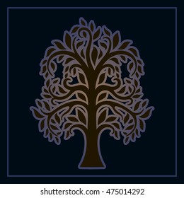 Deciduous tree. Vector logo template.