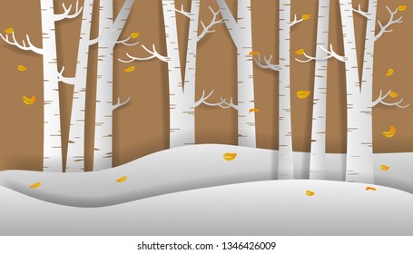 Deciduous trees in spring, paper art