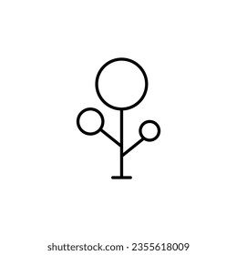 Deciduous wood Image Drawn with Thin Line. Perfect for design, infographics, web sites, apps. 