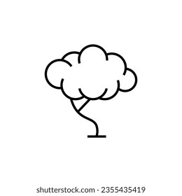 Deciduous wood Vector Linear Symbol. Perfect for design, infographics, web sites, apps. 