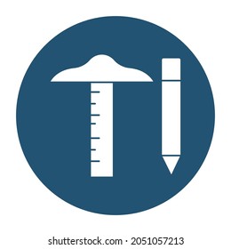 Decimal ruler white glyph with color background vector icon which can easily modify or edit 