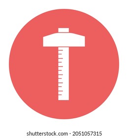 Decimal ruler white glyph with color background vector icon which can easily modify or edit 