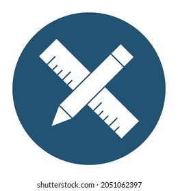 Decimal ruler white glyph with color background vector icon which can easily modify or edit 