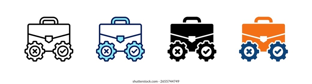 Decisión Todo en uno Icon Multi Styles Vector Set