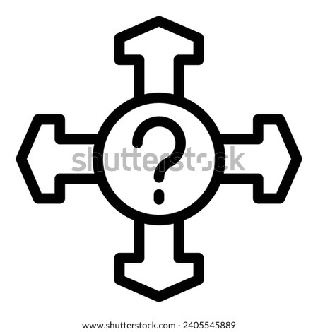 Decision alternatives icon outline vector. Searching for right solution. Mindset question dilemma