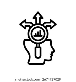 Ilustração do vetor de contorno do ícone de análise de decisão