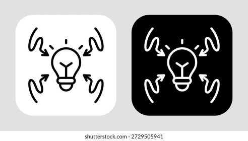 Decision Arrow Icon In Black and White Line Style