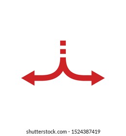 Decision Arrows in opposite direction. Stock vector illustration isolated on white background.