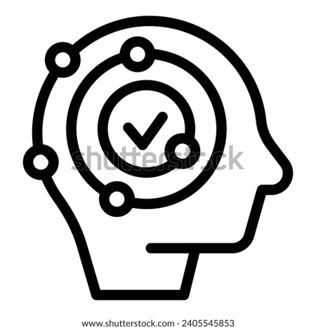 Decision brainstorming icon outline vector. Human intellectual choosing solution. Rationally searching answer