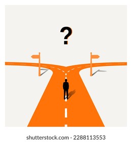  Decision and Choice creative Minimal art Concept  for Business,  growth, ambition and motivation vector illustration design