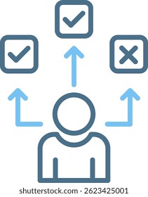 Decision choice Line Two Colour Icon
