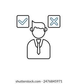 decision concept line icon. Simple element illustration. decision concept outline symbol design.