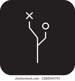Decision Data management icon with black filled line style. strategy, choice, way, success, concept, option, journey. Vector illustration