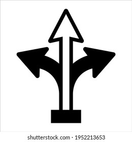 Decision, decide black filled vector icon isolated