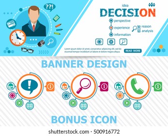 Decision design concepts and abstract cover header background for website design. Horizontal advertising business banner layout template