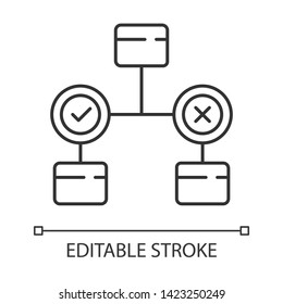 Decision Diagram Linear Icon. Block Chart. Problem Solutions. Operations Research. Decision Tree. Management. Thin Line Illustration. Contour Symbol. Vector Isolated Outline Drawing. Editable Stroke