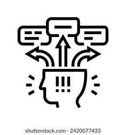 decision fatigue time management line icon vector. decision fatigue time management sign. isolated contour symbol black illustration