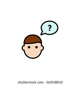 Decision flat icon, person make decision