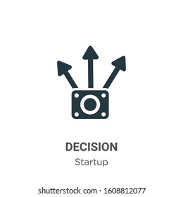 Decision glyph icon vector on white background. Flat vector decision icon symbol sign from modern startup collection for mobile concept and web apps design.