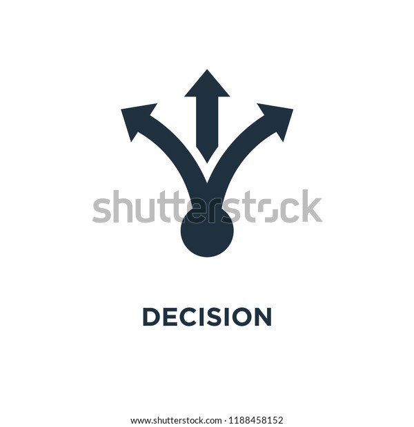 Decision icon.\
Black filled vector illustration. Decision symbol on white\
background. Can be used in web and\
mobile.