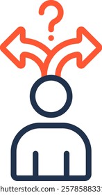 Decision Icon Color Line Vector Illustration