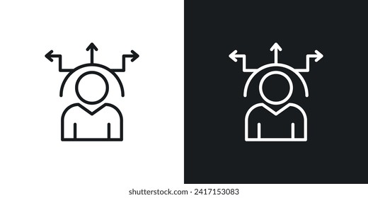 Decision icon designed in a line style on white background.