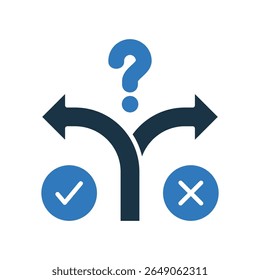 Decision Icon Mixed Vector Illustration