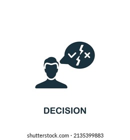 Decision icon. Monochrome simple icon for templates, web design and infographics