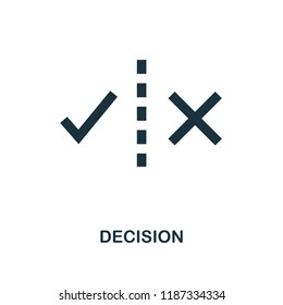 Decision icon. Monochrome style design from machine learning collection. UX and UI. Pixel perfect decision icon. For web design, apps, software, printing usage.