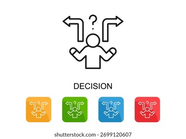 Decision Icon Multi Color Vector Illustration