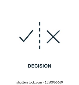 Decision icon outline style. Thin line creative Decision icon for logo, graphic design and more.