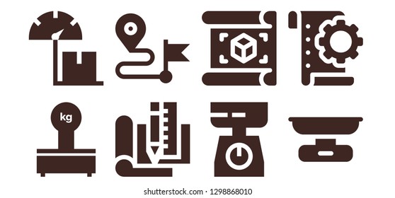  decision icon set. 8 filled decision icons. Simple modern icons about  - Scales, Scale, Plan, Direction, Planning