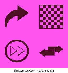 decision icon set with chess board, left right arrows and right arrow vector illustration