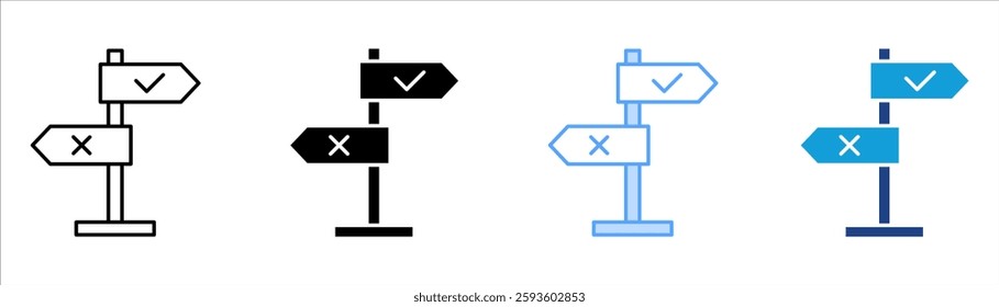 Decision Icon Set Multiple Style Collection