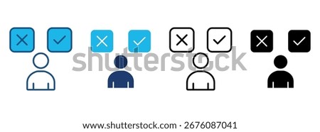 Decision Icon Set With Multiple Styles. Vector Illustration