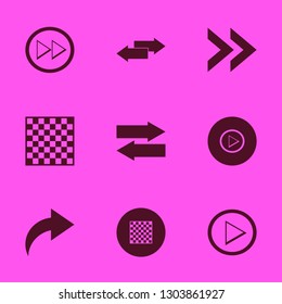 decision icon set with right arrow, left right arrows and chess board vector illustration