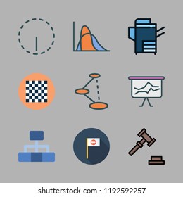 decision icon set. vector set about auction, reproduction, options and chess board icons set.