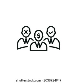 Icono de decisión, icono de decisión del vector, ilustración del vector