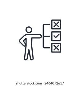 decision icon. vector.Editable stroke.linear style sign for use web design,logo.Symbol illustration.