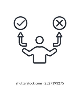 Decision icon. vector.Editable stroke.linear style sign for use web design,logo.Symbol illustration.