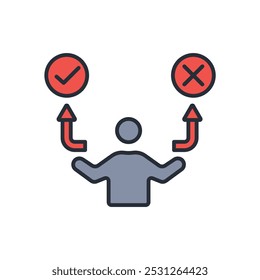Decision icon. vector.Editable stroke.linear style sign for use web design,logo.Symbol illustration.