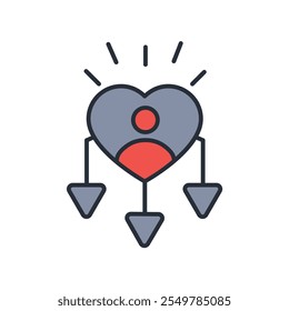 ícone de decisão. vetor.Editável símbolo de estilo traço.linear para usar web design,ilustração logo.Symbol.